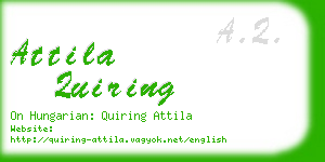 attila quiring business card